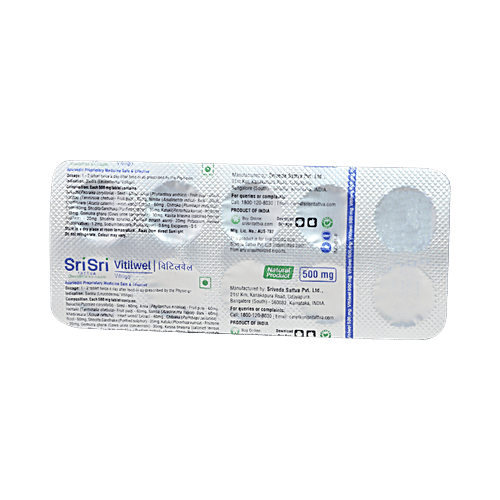 Sri Sri Tattva Vitilwel - Vitiligo, 100 pcs Blister Pack Paraben Free