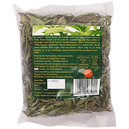 So Sweet Stevia Leaf, 25 g Pouch Natural, No Calories Sweetener