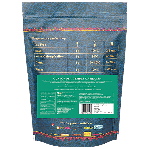 TGL Co. Gunpowder Temple of Heaven Hand Rolled Green Tea, 100 g  Zero Fat