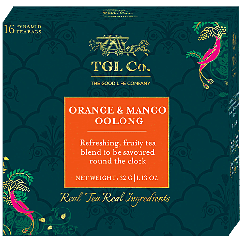 TGL Co. Orange & Mango Oolong Tea Bags Make Brew Iced Tea or Hot Tea, 32 g (16 Bags x 2 g each) 
