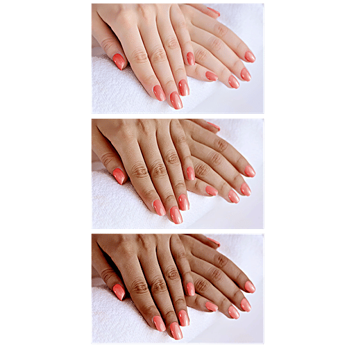 Lakme 9To5 Primer + Gloss Nail Colour - Peach Blossom, 6 ml  
