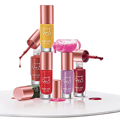 Lakme 9To5 Primer + Gloss Nail Colour - Pink Origin, 6 ml  