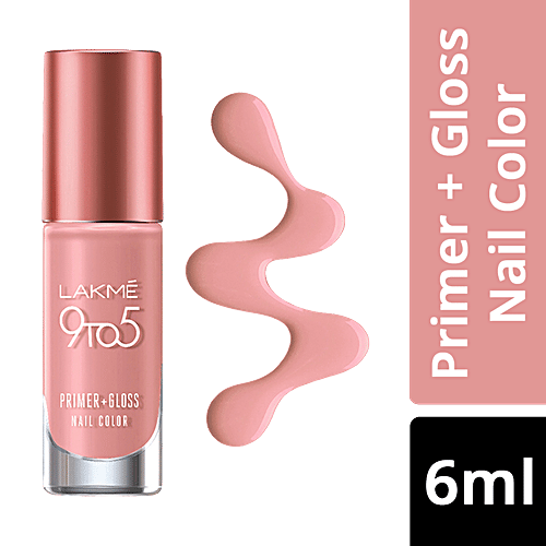 Lakme 9To5 Primer + Gloss Nail Colour - Pink Origin, 6 ml  