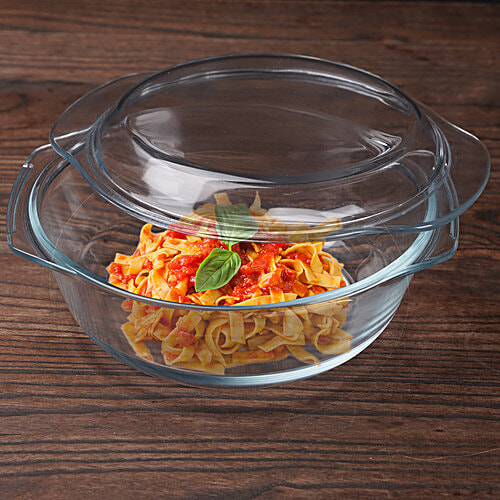 BB Home Borosilicate Glass Round Casserole With Lid, 1.5 L  