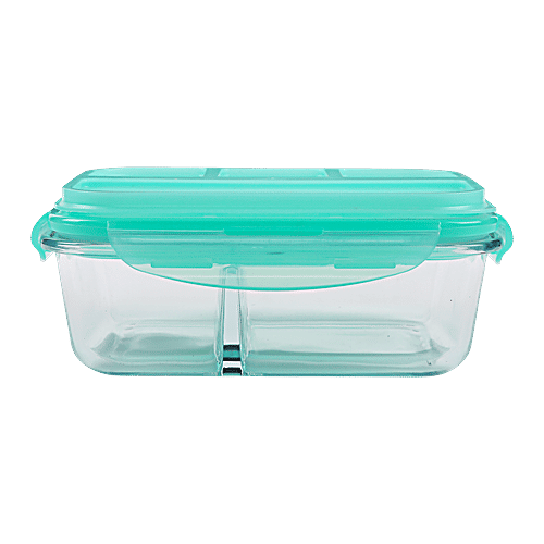 Buy BB Home Borosilicate Glass Rectangular Lunch Box/Tiffin Box With Lid Blue Online at Best