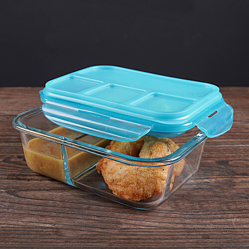 Buy BB Home Borosilicate Glass Rectangular Lunch Box/Tiffin Box With