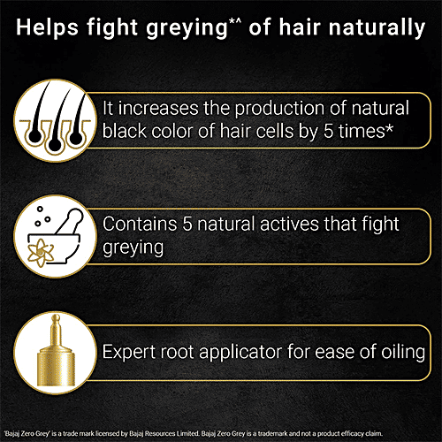 Buy Bajaj Zero Grey Hair Oil Enriched With Onion Helps Fight Greying