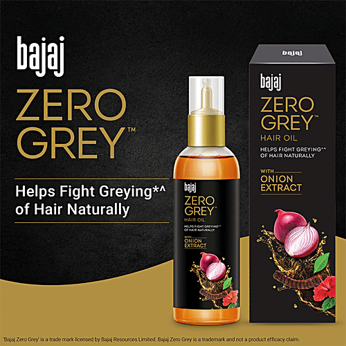Buy Bajaj Zero Grey AntiGreying Hair Oil Delay Greying Of Hair Naturally, Natural Actives