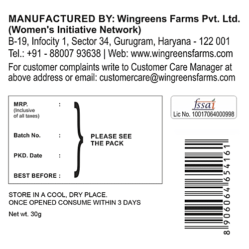 Wingreens Farms Naan Chips - Tez Tandoori, 30 g  Baked Not Fried