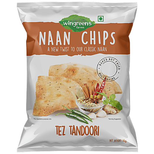 Wingreens Farms Naan Chips - Tez Tandoori, 30 g  Baked Not Fried