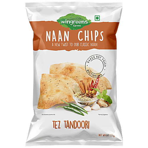 Wingreens Farms Naan Chips - Tez Tandoori, 150 g  Baked Not Fried