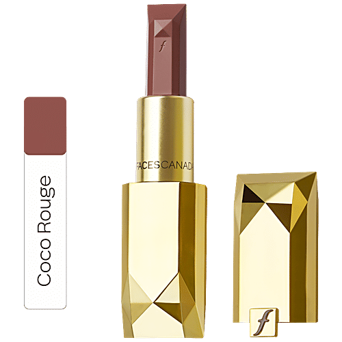 Faces Canada Ultime Pro Belle De Luxe Jewel Cut Lipstick - Luxurious Satin Matte Finish, 3.8 g Coco Rouge 03 Enriched with Pure Rose Extract