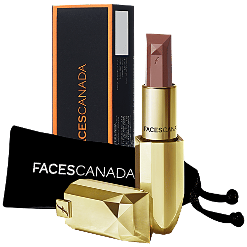 Faces Canada Ultime Pro Belle De Luxe Jewel Cut Lipstick - Luxurious Satin Matte Finish, 3.8 g Coco Rouge 03 Enriched with Pure Rose Extract