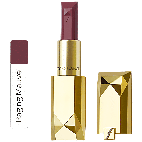 Faces Canada Ultime Pro Belle De Luxe Jewel Cut Lipstick - Luxurious Satin Matte Finish, 3.8 g Raging Mauve 13 Enriched with Pure Rose Extract