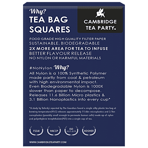 Cambridge Tea Party Detox Wild Indian Kahwa Tulsi Green Tea, 250 g (10 Bags x 2.5 g Each) Vegan