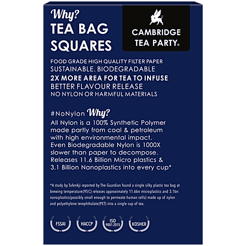 Cambridge Tea Party Detox Wild Indian Kahwa Tulsi Green Tea, 250 g (10 Bags x 2.5 g Each) Vegan