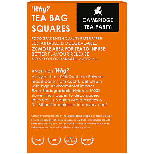 Cambridge Tea Party Slim Tulsi Green Tea - Rose, Orange, Hibiscus, Clove, Turmeric, Cinnamon, 25 g (10 Bags x 2.5 g Each) Vitamin Burst
 Healthy Skin & Hair