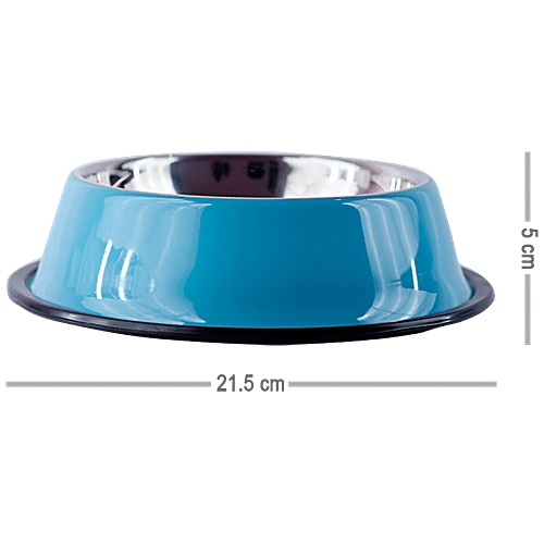 DP Pet Stainless Steel Food Bowl - Round, Big, Assorted Colour, BB1521A, 1 pc  