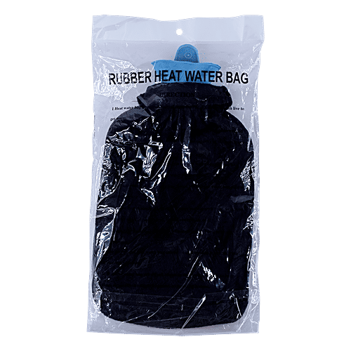 DP Premium Classic Rubber Hot/ Cold Water Bag With Soft Fleece / Velvet Cover, BB1547, 1 pc