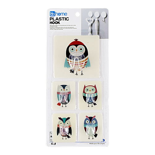 BB Home Plastic Hook/ Hanger Card - Self Adhesive/ Stickable, BH105, 5 pcs  