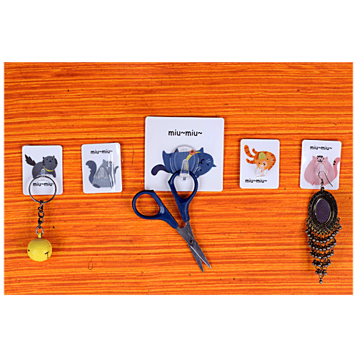 BB Home Plastic Hook/ Hanger Card - Self Adhesive/ Stickable, BH106, 5 pcs  