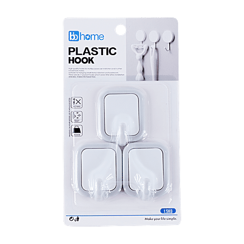 BB Home Plastic Hook/ Hanger Card - Self Adhesive/ Stickable, BH110, 3 pcs  