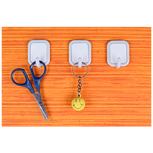 BB Home Plastic Hook/ Hanger Card - Self Adhesive/ Stickable, BH110, 3 pcs  