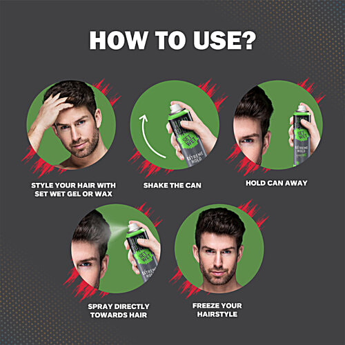 Set Wet Extreme Hold Styling Hair Spray For Men - Style, Spray, Freeze Your Hair, 200 ml  No Flaking