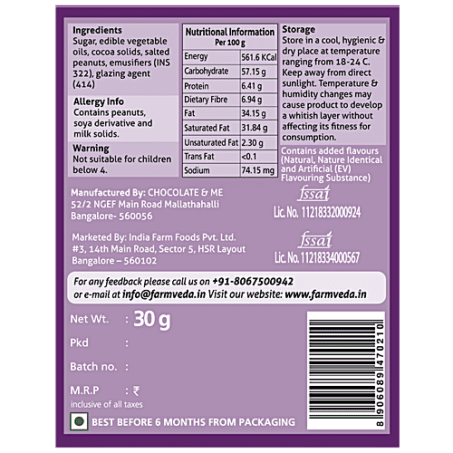 Farmveda Choco Nuts - Chocolate Coated Peanuts, 30 g