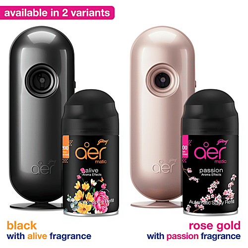 Godrej Aer Smart Matic Bluetooth Enabled Automatic Air Freshener Kit - Passion, 2200 sprays, 1 pc (1 machine + 1 refill) 2200 Sprays, Smart Scheduler