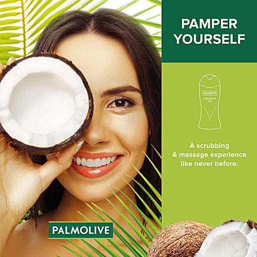 Palmolive Coconut & Jojoba Body Wash, 250 ml Body Spa, Exfoliating Joy, pH Balanced, Parabens & Silicone Free