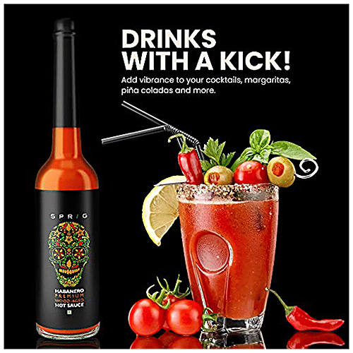 Sprig Wood- Aged Habanero Hot Sauce - Premium Gourmet Condiment, Flavourful, 100 g  No Trans Fat