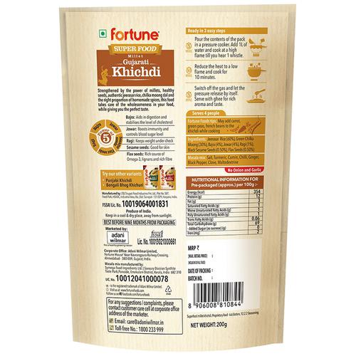 Fortune  Superfood Millet - Gujarati Khichdi, 200 g Pouch 