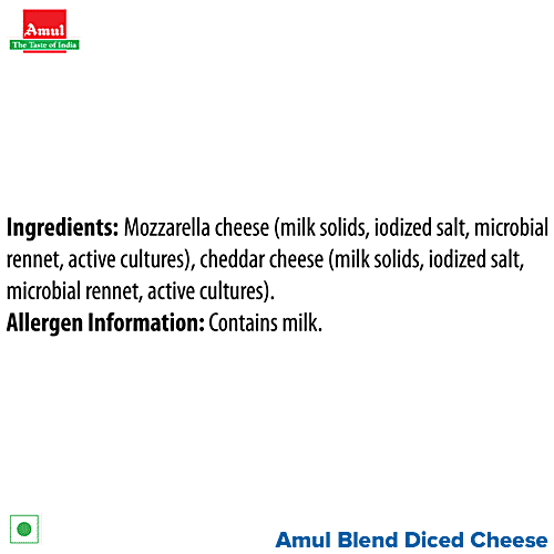 Buy Amul Pizza Cheese Diced Mozzarella & Cheddar Blend Online at Best
