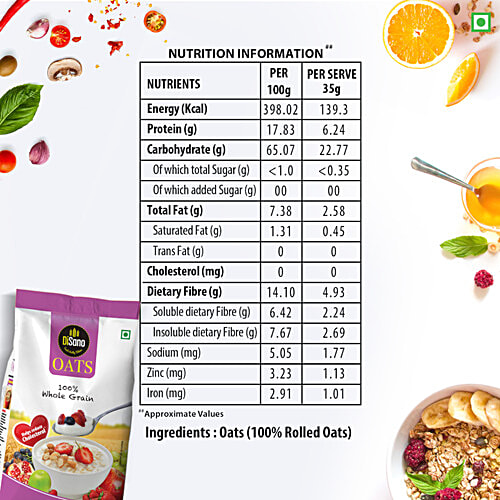 Buy Disano 100 Whole Grain Oats Online at Best Price of Rs 285 bigbasket