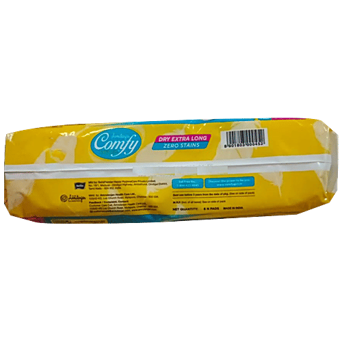 Comfy Snug Fit Sanitary Pads - XL Extra Long, 280 mm With Wings, Anti-Leak System, 6 pcs Pouch 80% Better Absorption, Anti-Leak System