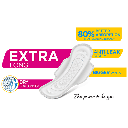 Comfy Snug Fit Sanitary Pads - XL Extra Long, 280 mm With Wings, Anti-Leak System, 6 pcs Pouch 80% Better Absorption, Anti-Leak System