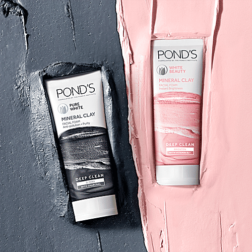 Ponds White Beauty Mineral Clay Instant Brightness Face Wash Foam, 40 g  