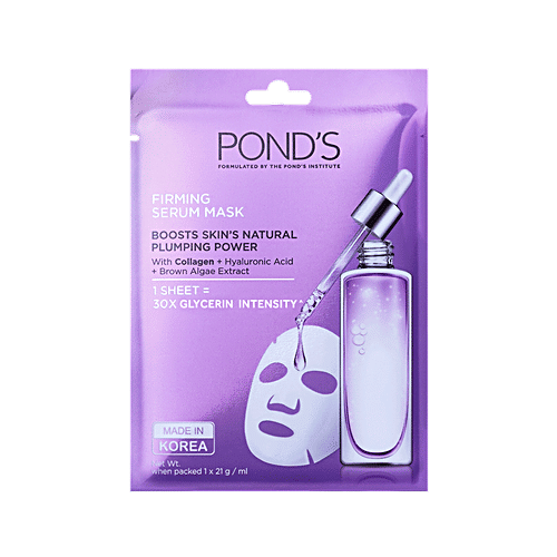 Ponds Skin Firming Serum Mask With Hyaluronic Acid & Brown Algae Extract, 21 g  