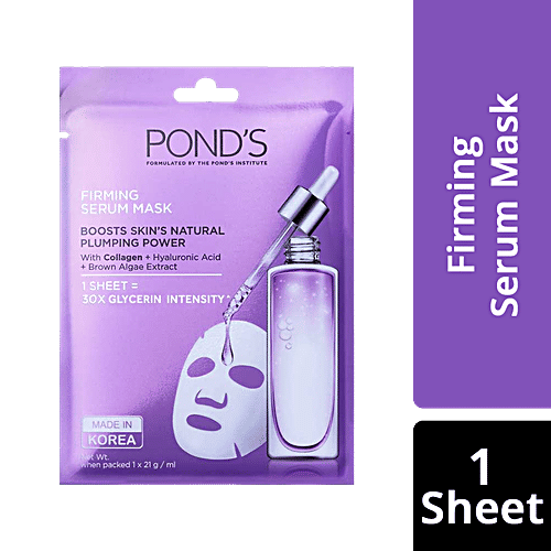 Ponds Skin Firming Serum Mask With Hyaluronic Acid & Brown Algae Extract, 21 g  