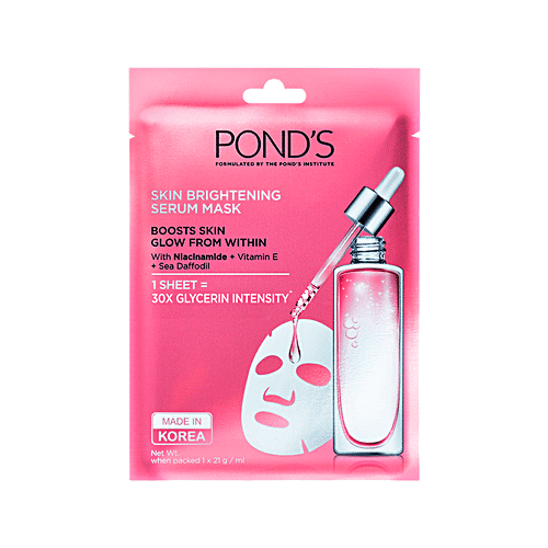 Ponds Skin Brightening Serum Mask With Vitamin E & Niacinamide, 21 g  