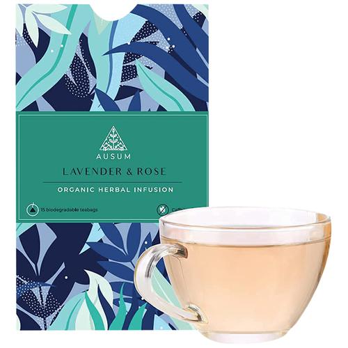 Ausum Tea Lavender & Rose Tea, 30 g (15 Bags x 2 g each) 