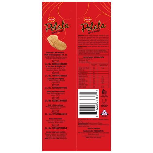 Buy PRAN Potata Flavoured Biscuit - Spicy, Thins, For Teatime Snacking ...