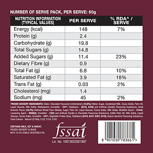 Kwality Wall's Choc-And-Roll Choco Brownie Fudge Frozen Dessert, 700 ml