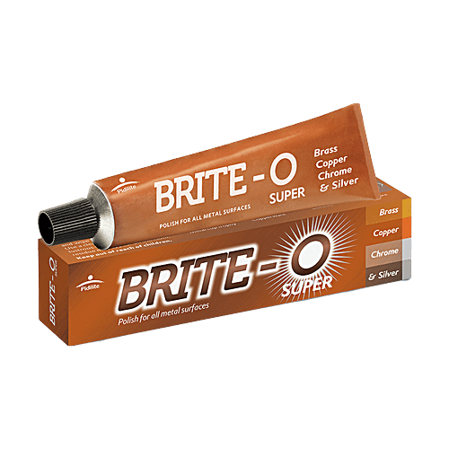 Brite-O Super Metal Polish - Rust & Stain Remover, For Surfaces Like Brass, Copper, Chrome & Silver, 25 g High Shine polish