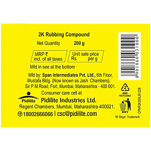Motomax 2K Rubbing Compound - Removes Scratches, Paint Defect & Oxidation From Cars, Bikes, 200 g  Longer effect