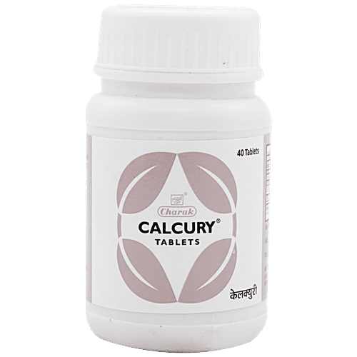 Charak CALCURY Tablets - Flushes Out Calculi & Prevents Recurrence, 40 Tablets Bottle 