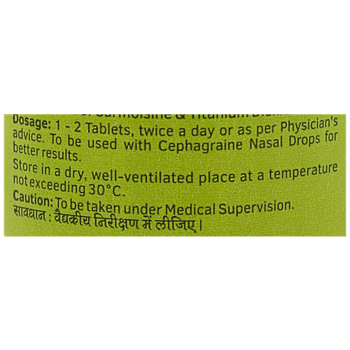 Charak CEPHAGRAINE Tablets - The Natural Therapy For Sinusitis & Migraine, 40 Tablets Plastic container 