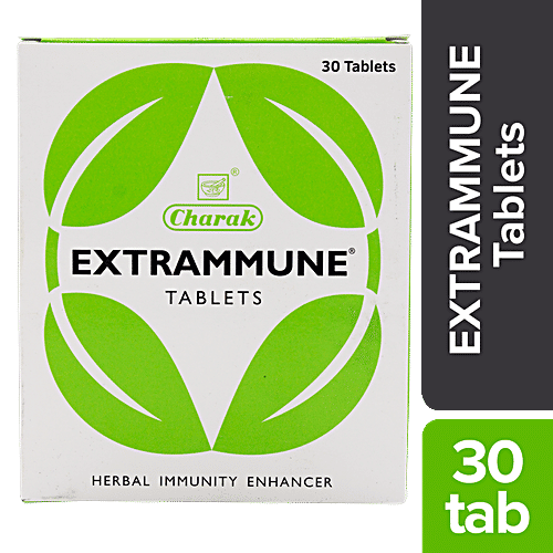 Charak EXTRAMMUNE Tablets -  A Natural Bodyguard To Boost Immunity, 30 Tablets Strip 