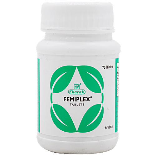 Charak FEMIPLEX Tablet - A Safe & Effective Approach For Recurrent Vaginitis, 75 Tablets Plastic container 